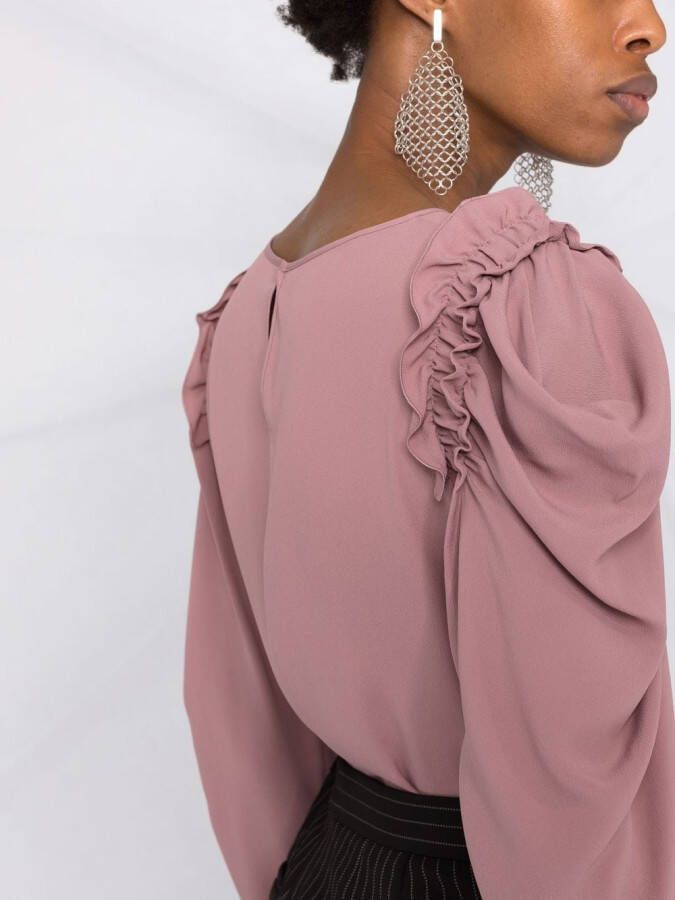 Alberta Ferretti Blouse met ruches Roze