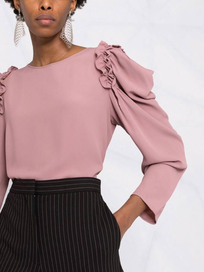 Alberta Ferretti Blouse met ruches Roze