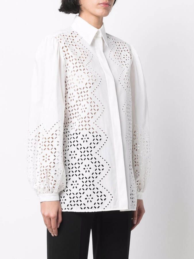 Alberta Ferretti Broderie anglaise blouse Wit