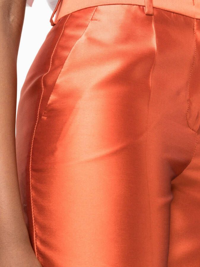 Alberta Ferretti Satijnen straight broek Oranje