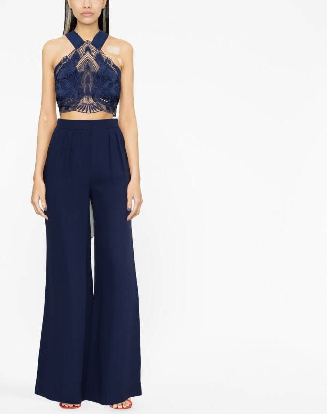 Alberta Ferretti Broek met wijde pijpen Blauw