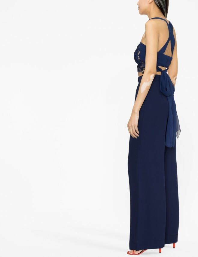 Alberta Ferretti Broek met wijde pijpen Blauw