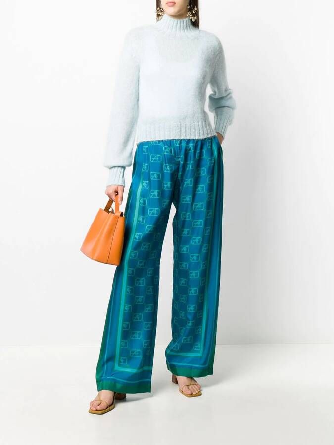 Alberta Ferretti Broek met wijde pijpen Blauw