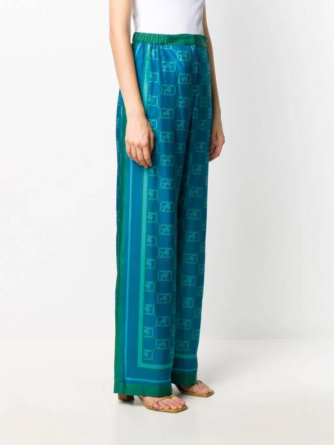 Alberta Ferretti Broek met wijde pijpen Blauw