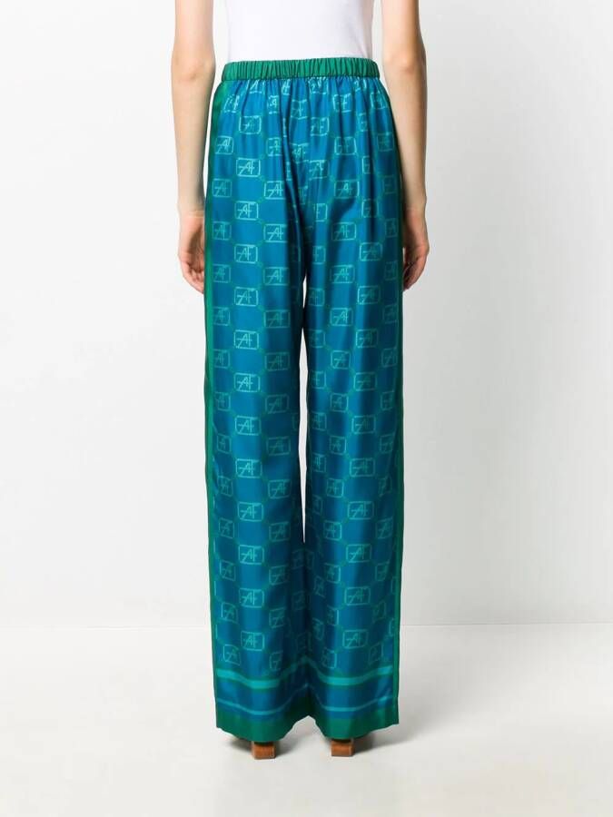 Alberta Ferretti Broek met wijde pijpen Blauw