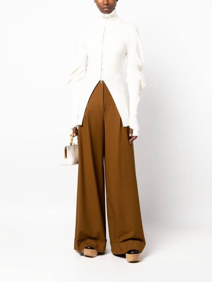 Alberta Ferretti Broek met wijde pijpen Bruin