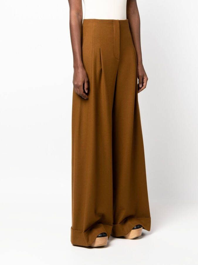 Alberta Ferretti Broek met wijde pijpen Bruin