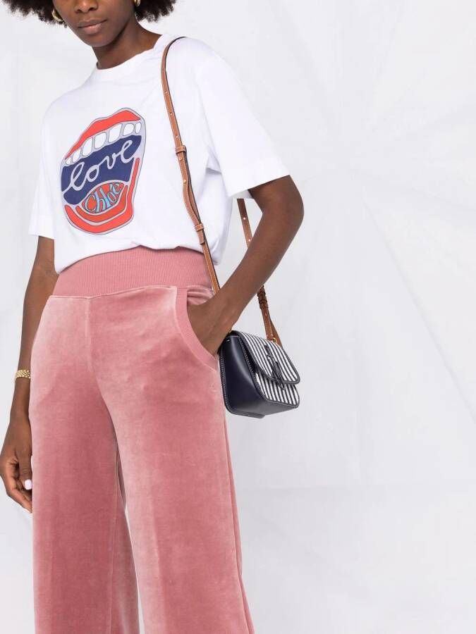 Alberta Ferretti Broek met wijde pijpen Roze