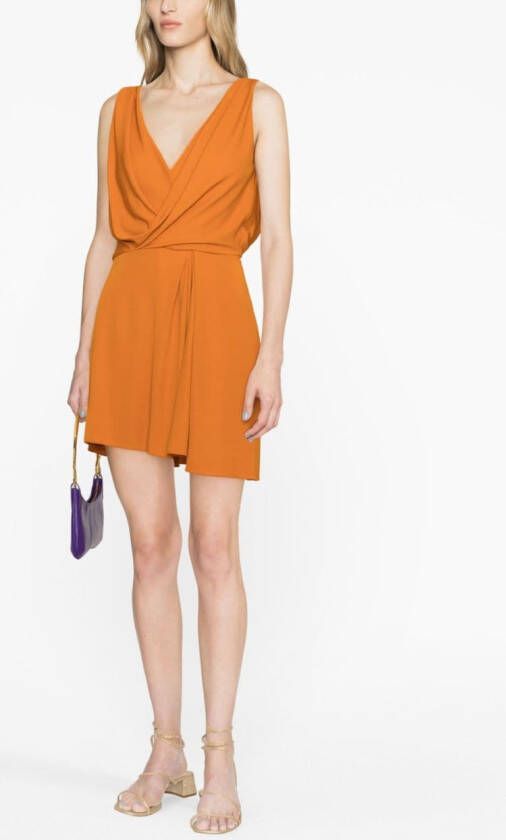 Alberta Ferretti Gedrapeerde jurk Oranje