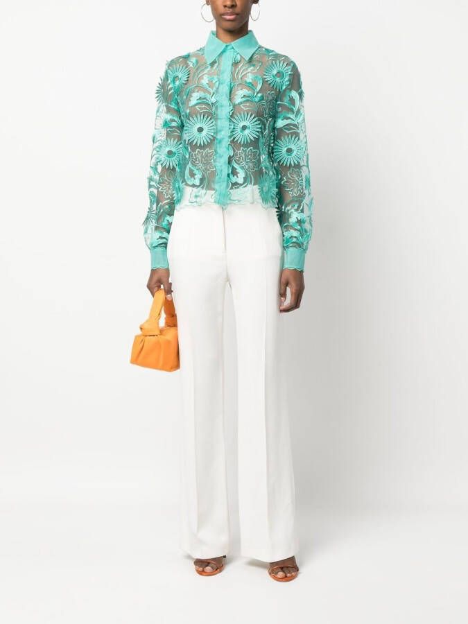 Alberta Ferretti Blouse met borduurwerk Groen