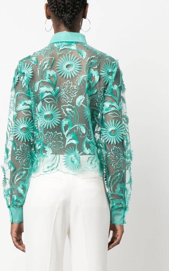 Alberta Ferretti Blouse met borduurwerk Groen