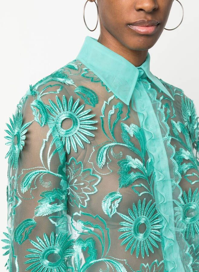 Alberta Ferretti Blouse met borduurwerk Groen