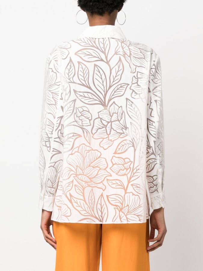 Alberta Ferretti Shirt met bloemenprint Wit