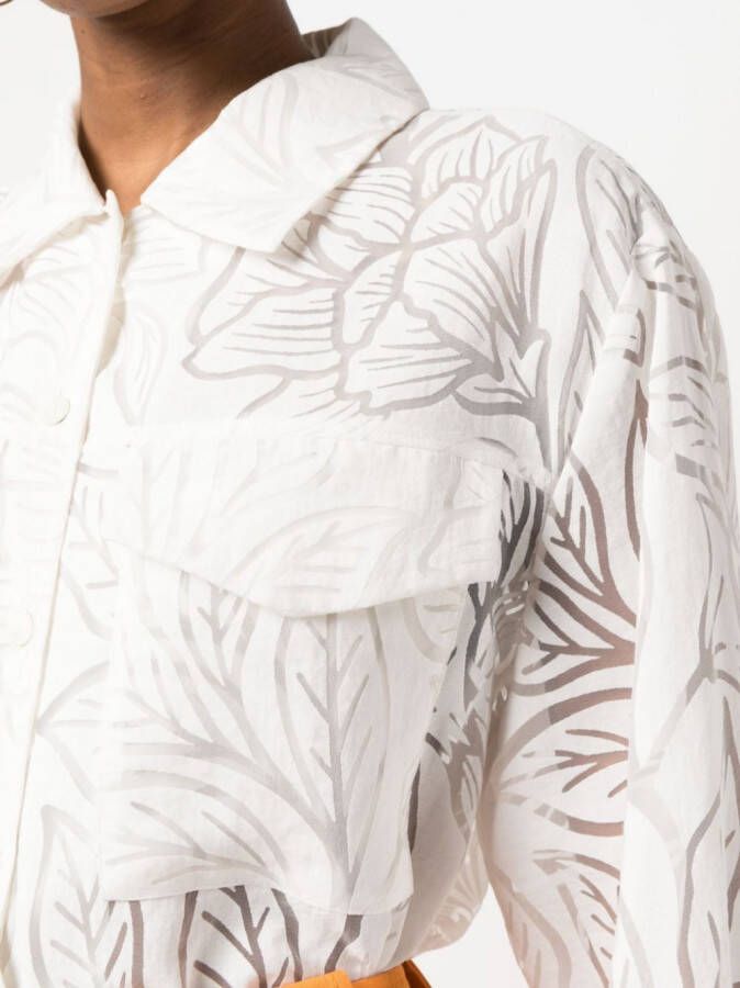 Alberta Ferretti Shirt met bloemenprint Wit