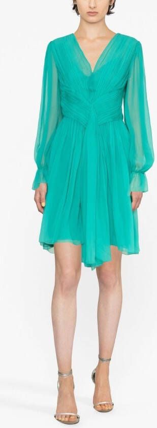 Alberta Ferretti Geplooide mini-jurk Groen