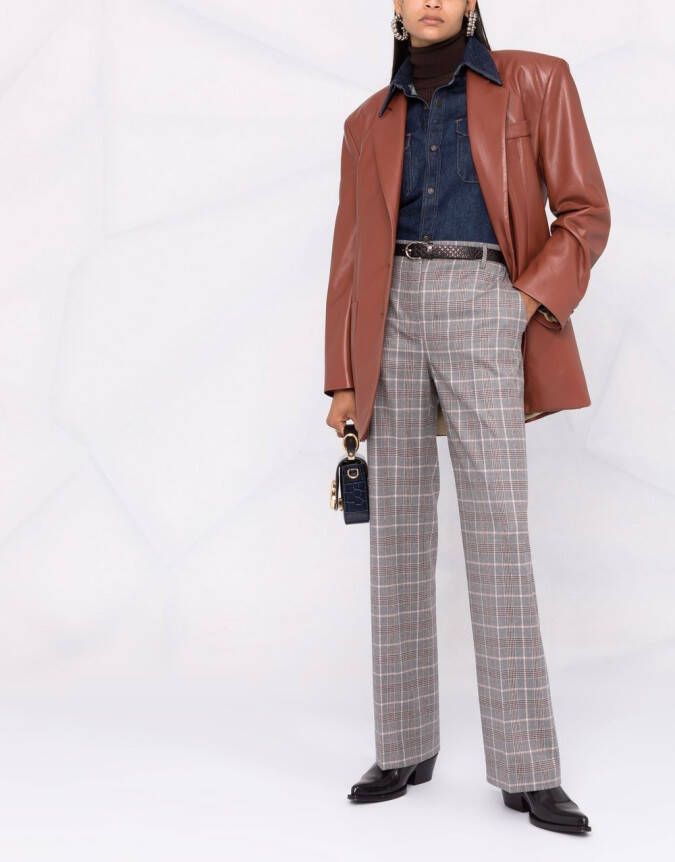 Alberta Ferretti Geruite broek Grijs