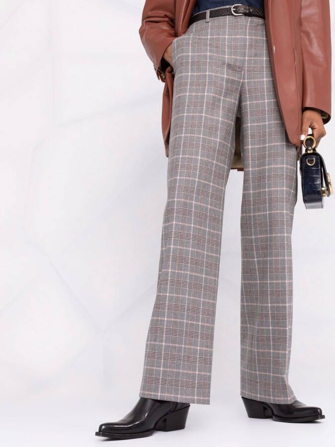 Alberta Ferretti Geruite broek Grijs