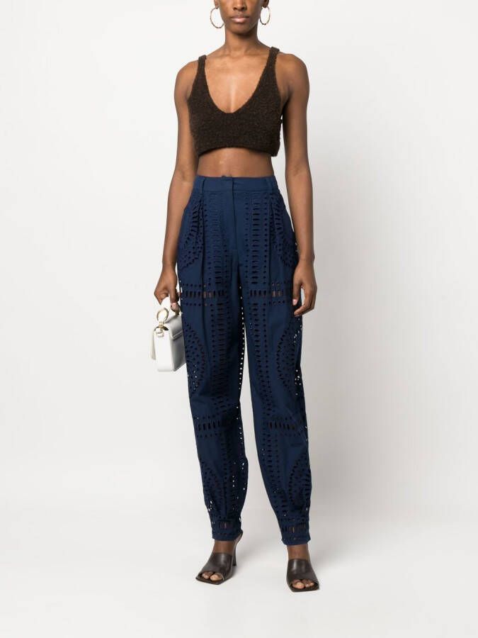 Alberta Ferretti High waist broek Blauw