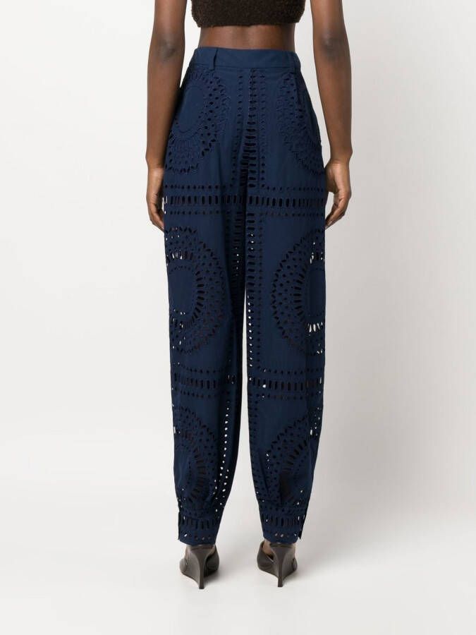 Alberta Ferretti High waist broek Blauw