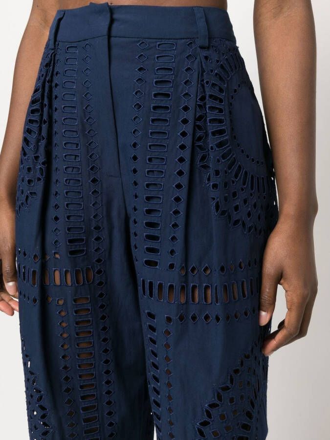 Alberta Ferretti High waist broek Blauw