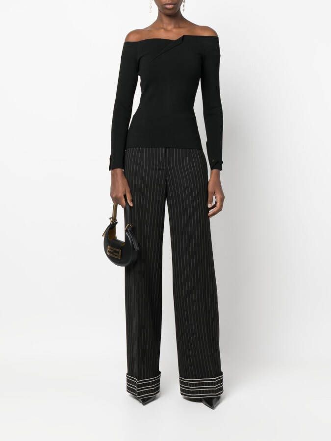 Alberta Ferretti High waist broek Zwart