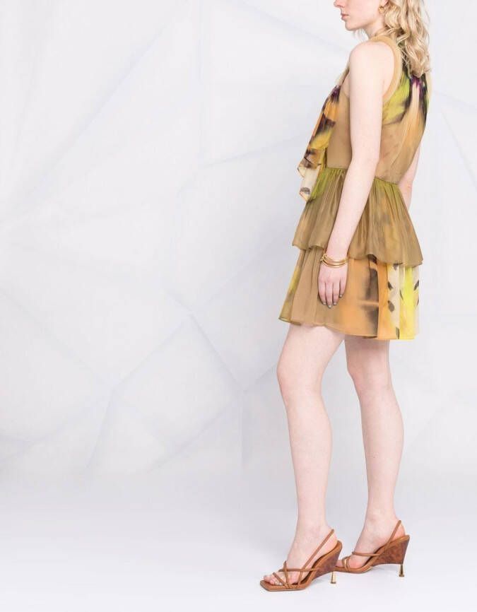 Alberta Ferretti Jurk met abstracte print Groen