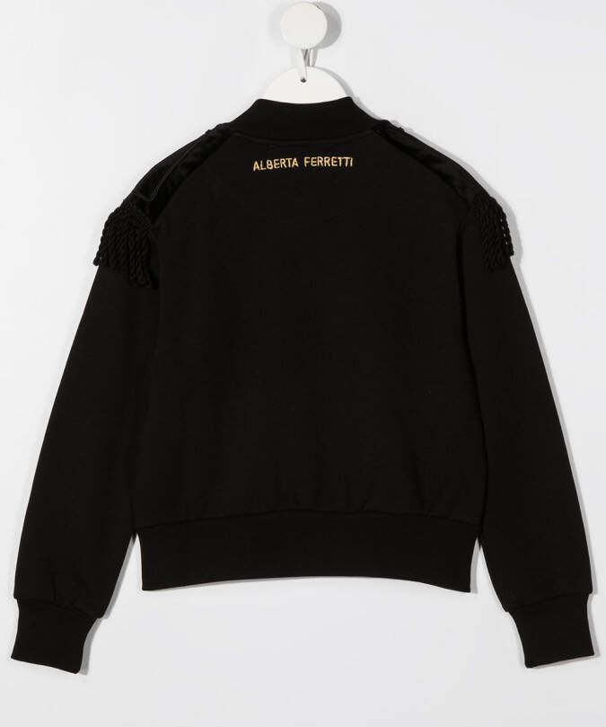 Alberta Ferretti Kids Bomberjack met epauletten Zwart