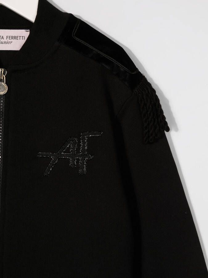 Alberta Ferretti Kids Bomberjack met epauletten Zwart