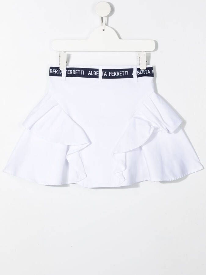 Alberta Ferretti Kids Rok met ruche afwerking Wit