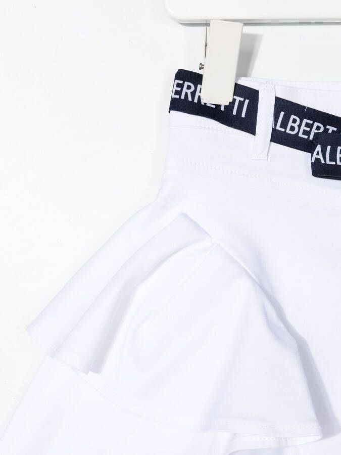 Alberta Ferretti Kids Rok met ruche afwerking Wit