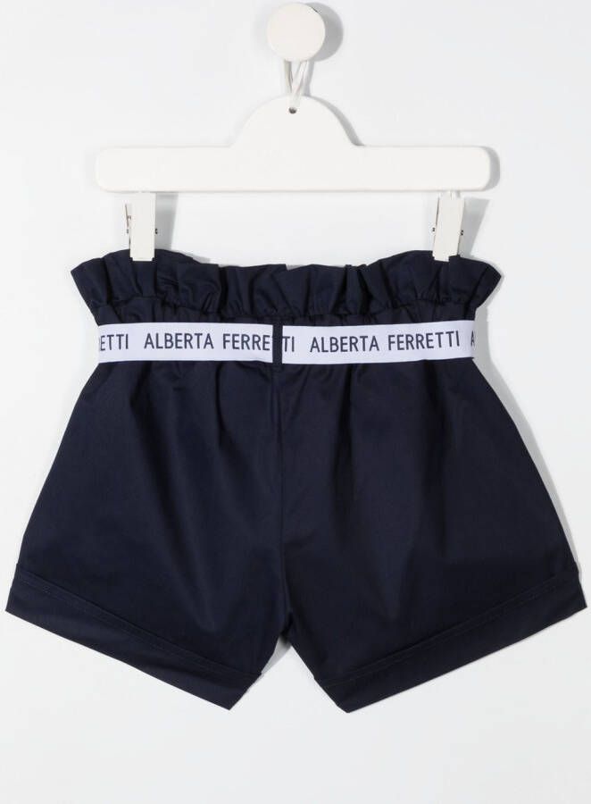 Alberta Ferretti Kids Shorts met logoriem Blauw