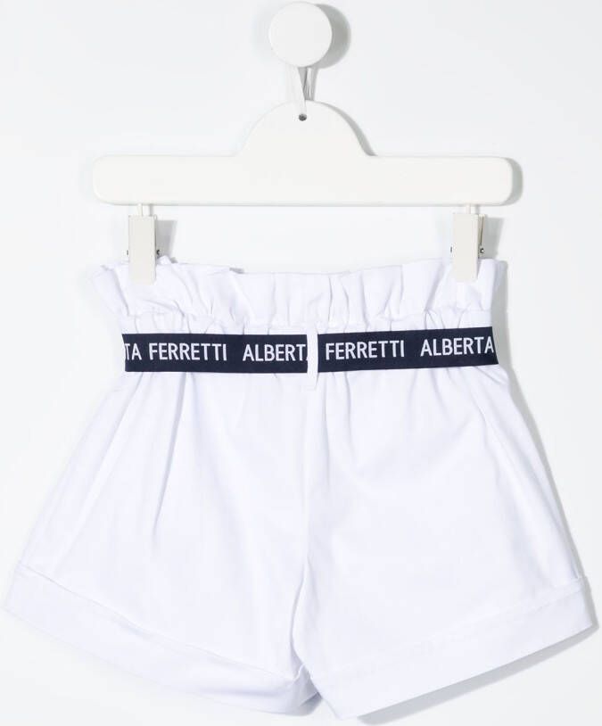Alberta Ferretti Kids Shorts met paperbag taille Wit