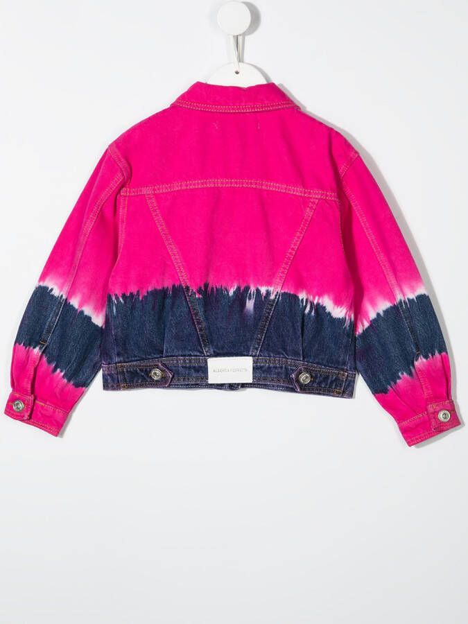 Alberta Ferretti Kids Spijkerjack met tie-dye print Roze