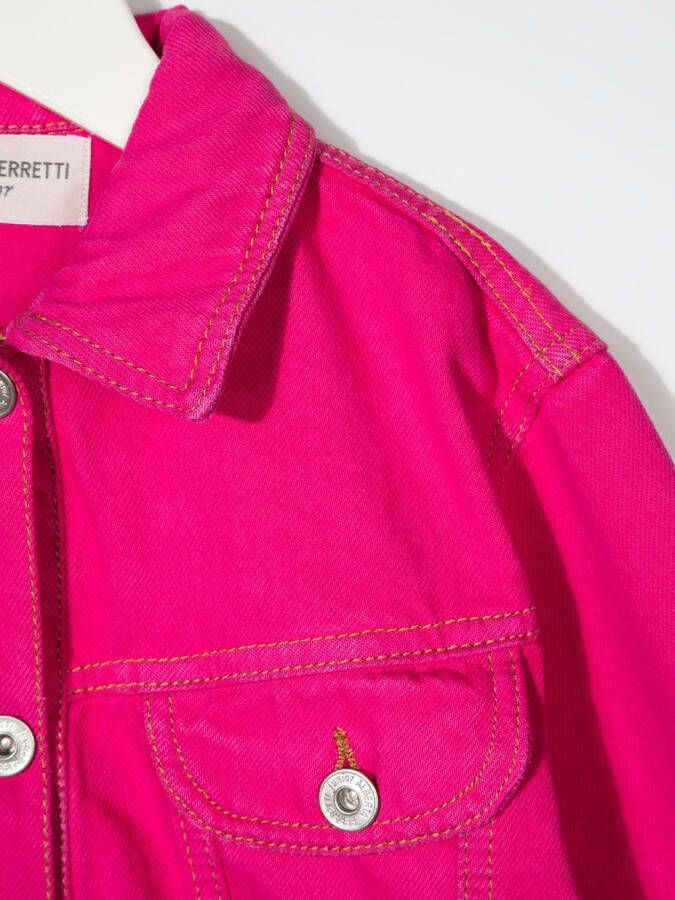 Alberta Ferretti Kids Spijkerjack met tie-dye print Roze