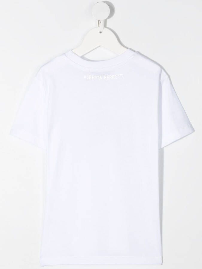 Alberta Ferretti Kids T-shirt met logoprint Wit
