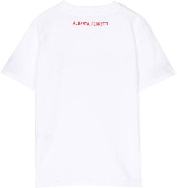 Alberta Ferretti Kids T-shirt met logoprint Wit