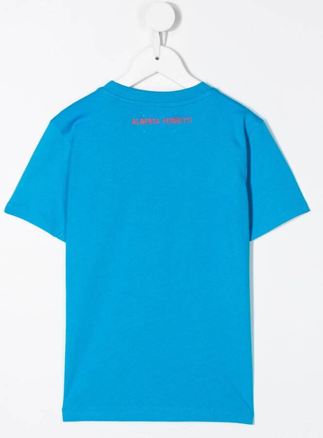 Alberta Ferretti Kids T-shirt met print Blauw
