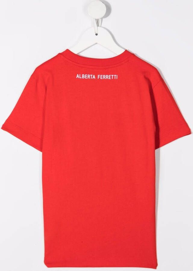 Alberta Ferretti Kids T-shirt met tekst Rood
