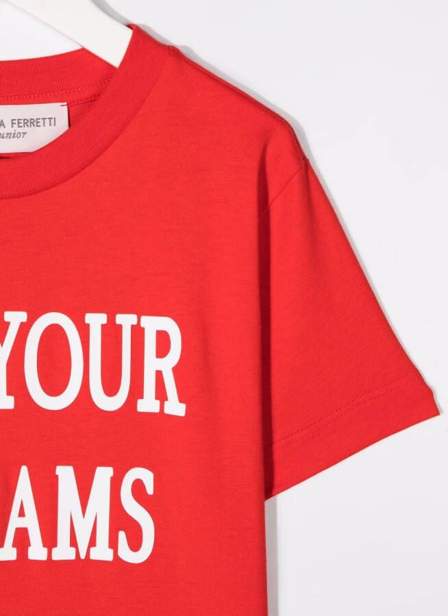 Alberta Ferretti Kids T-shirt met tekst Rood