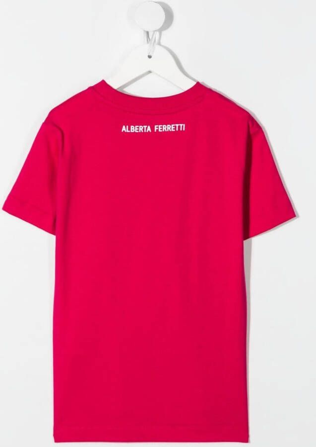 Alberta Ferretti Kids T-shirt met tekst Roze
