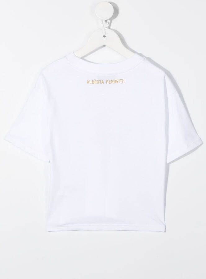 Alberta Ferretti Kids T-shirt met tekst Wit