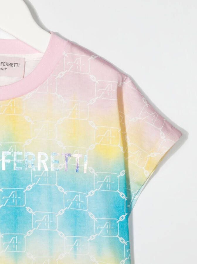 Alberta Ferretti Kids T-shirt met tie-dye print Roze