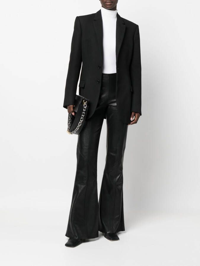 Alberta Ferretti Leren broek Zwart
