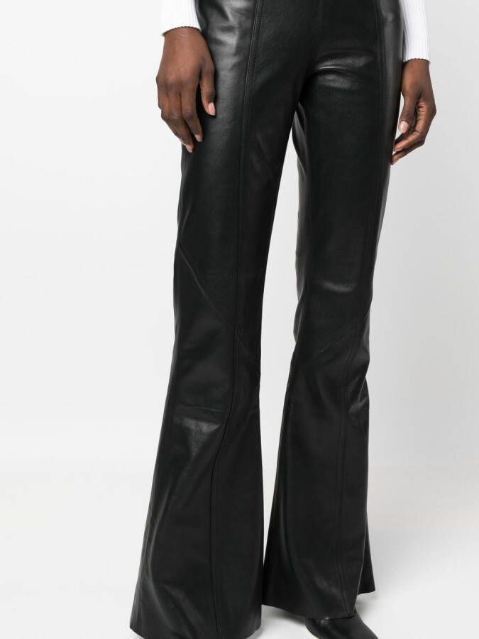 Alberta Ferretti Leren broek Zwart