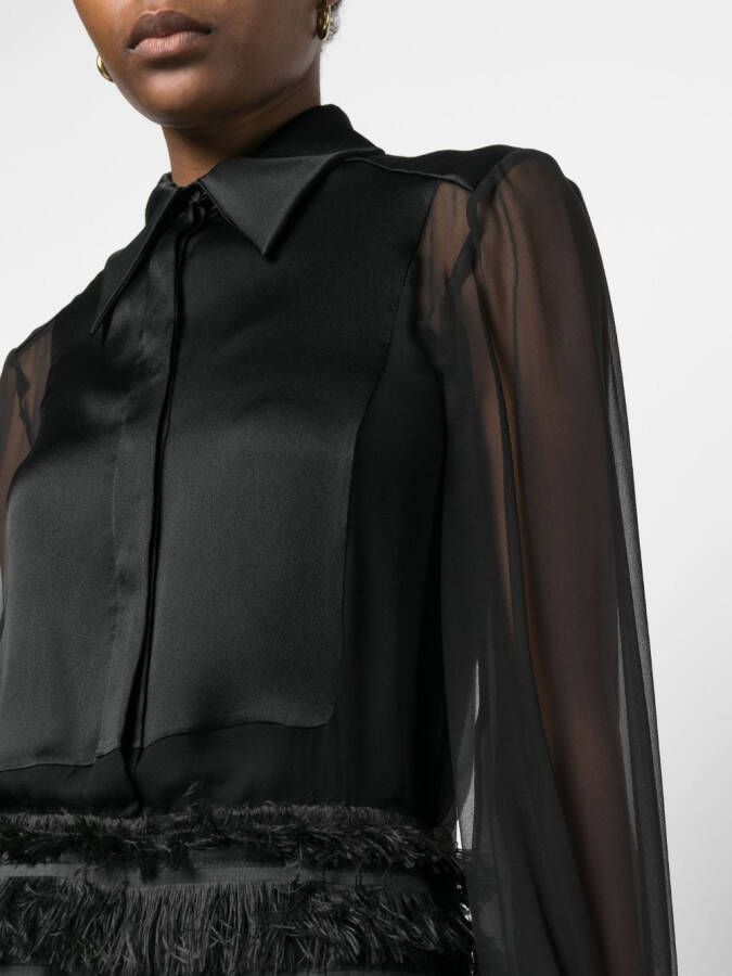 Alberta Ferretti Zijden blouse Zwart