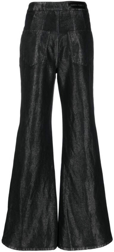 Alberta Ferretti Jeans met wijde pijpen Zwart