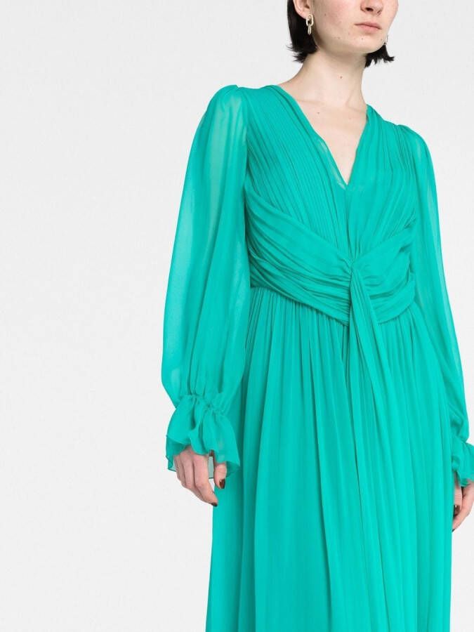 Alberta Ferretti Maxi-jurk met ruche Groen