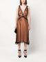 Alberta Ferretti Midi-jurk met V-hals Bruin - Thumbnail 2