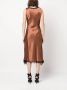 Alberta Ferretti Midi-jurk met V-hals Bruin - Thumbnail 4