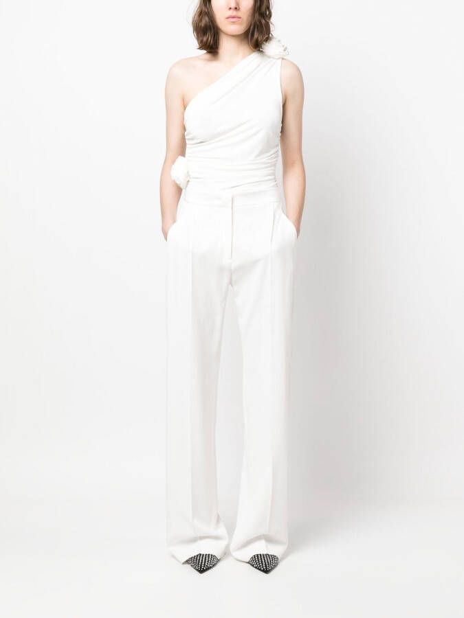 Alberta Ferretti Pantalon met bloemenprint Wit
